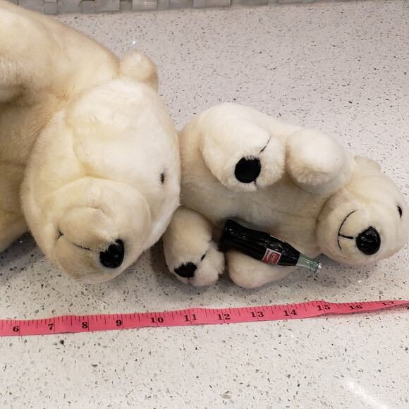 Vintage 1993 Coca Cola Polar Bears Plush Coca-Cola Company Bears Collectables - Picture 6 of 16